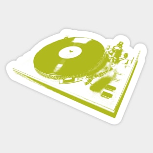 Retro Turntable and Vinyl Record Sticker